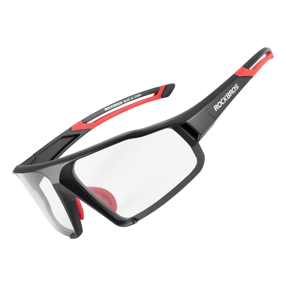 Okulary rowerowe fotochromowe UV400 z etui SP216BK – czarno-czerwone Okulary rowerowe fotochromowe UV400 z etui SP216BK – czarno-czerwone