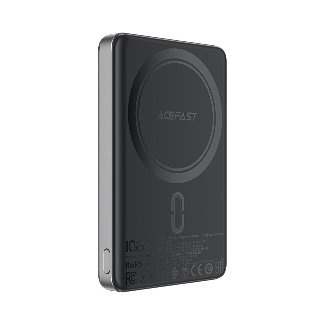 Powerbank magnetyczny 10000mAh PD20W MagSafe ultra cienki – czarny