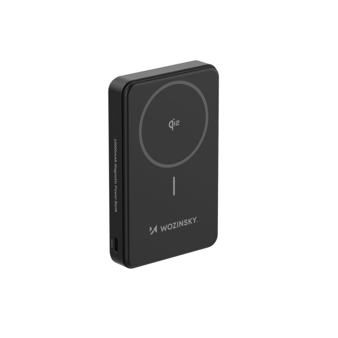 Powerbank magnetyczny Qi2 10000mAh z podstawką USB-A USB-C 22.5W PD – czarny Powerbank magnetyczny Qi2 10000mAh z podstawką USB-A USB-C 22.5W PD – czarny