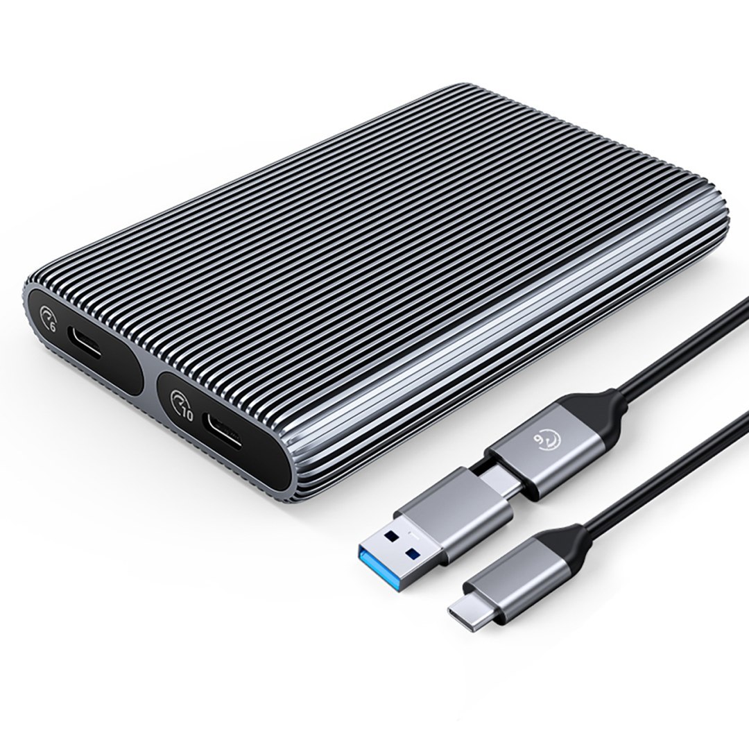 Kieszeń obudowa AM2C3-2SN na dwa dyski M.2 SATA+NVME USB-C 10Gb/s – szara Kieszeń obudowa AM2C3-2SN na dwa dyski M.2 SATA+NVME USB-C 10Gb/s – szara