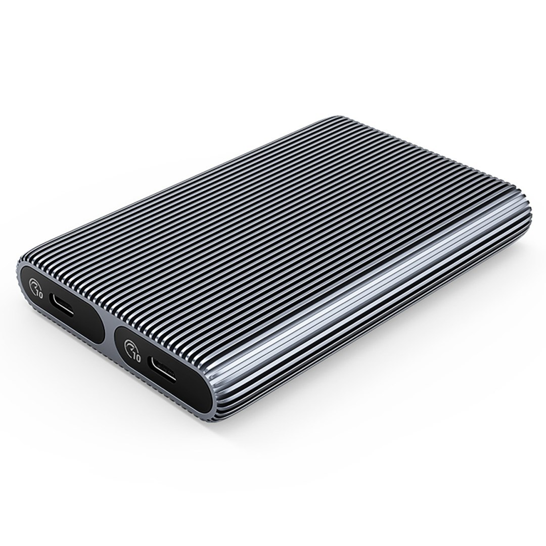 Kieszeń obudowa AM2C3-2N na dwa dyski M.2 NVME USB-C 10Gb/s – szara