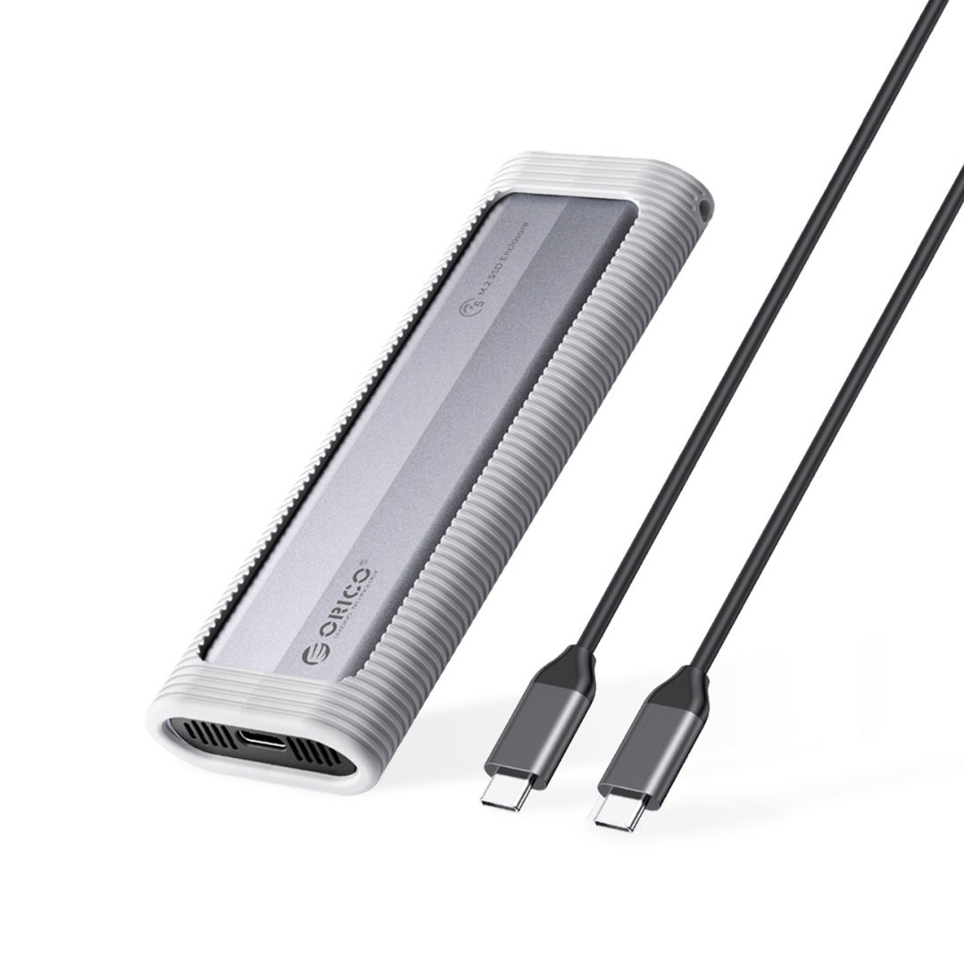 Kieszeń obudowa na dysk AXM2F M.2 SATA SSD USB-C – szara