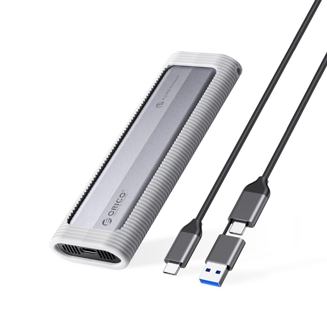 Kieszeń obudowa na dysk AXM2S-G2-V1 M.2 NVME / NGFF USB-C / USB-A na USB-C 10Gb/s – szara Kieszeń obudowa na dysk AXM2S-G2-V1 M.2 NVME / NGFF USB-C / USB-A na USB-C 10Gb/s – szara