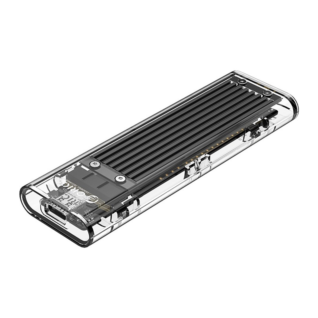 Kieszeń obudowa na dysk TCM2-C3 M.2 NVME na USB-C 10Gb/s – czarno-przezroczysta