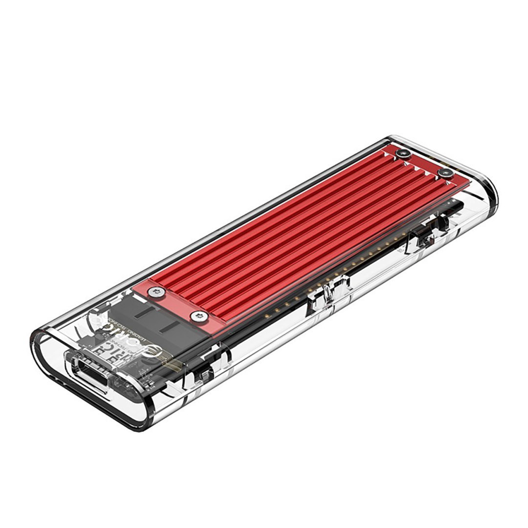 Kieszeń obudowa na dysk TCM2-C3 M.2 NVME na USB-C 10Gb/s – czerwono-przezroczysta Kieszeń obudowa na dysk TCM2-C3 M.2 NVME na USB-C 10Gb/s – czerwono-przezroczysta