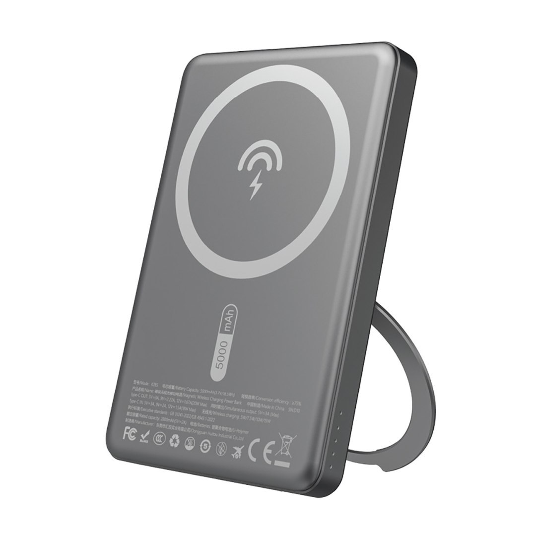 Powerbank z MagSafe i podstawką 20W PD 5000mAh – szary Powerbank z MagSafe i podstawką 20W PD 5000mAh – szary