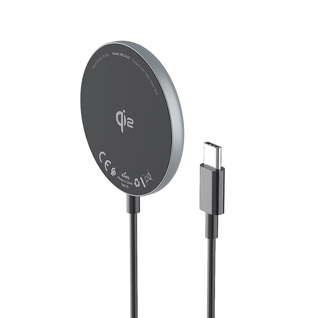 Ładowarka indukcyjna magnetyczna bezprzewodowa Qi2 do telefonu 15W – czarna