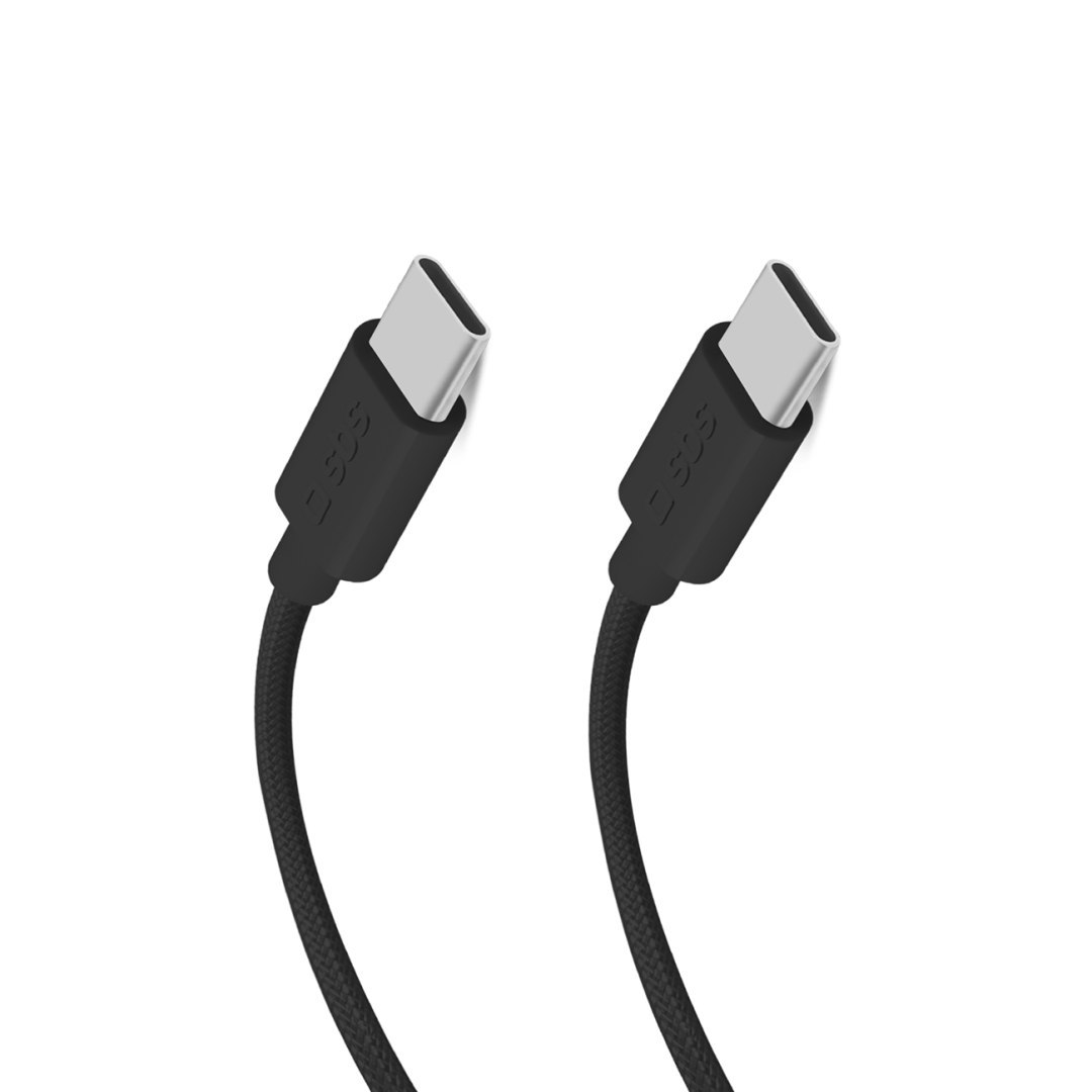 Kabel przewód w oplocie USB-C 60W 1.5m – czarny Kabel przewód w oplocie USB-C 60W 1.5m – czarny