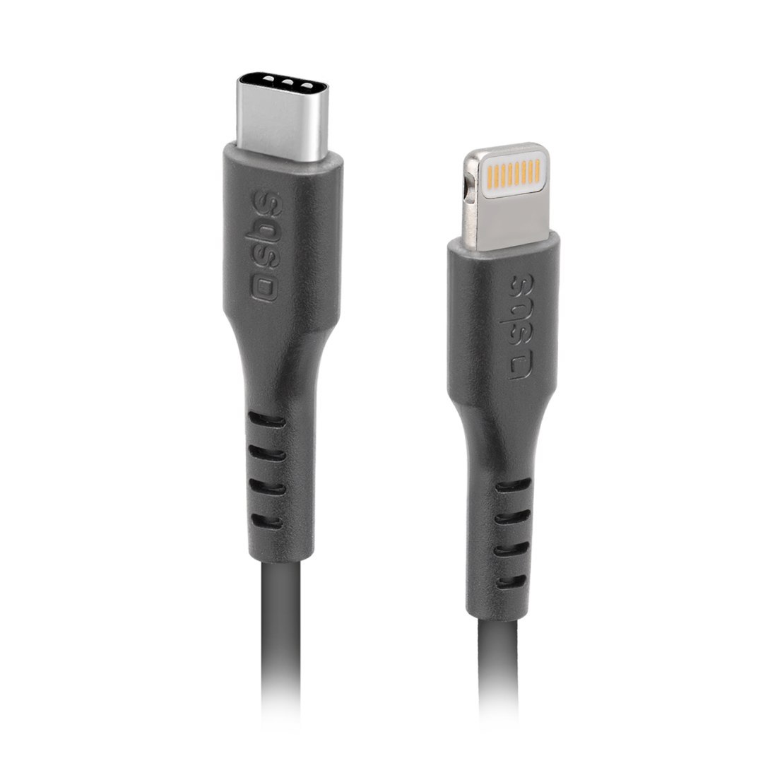 Kabel przewód USB-C – iPhone Lightning 1m – czarny