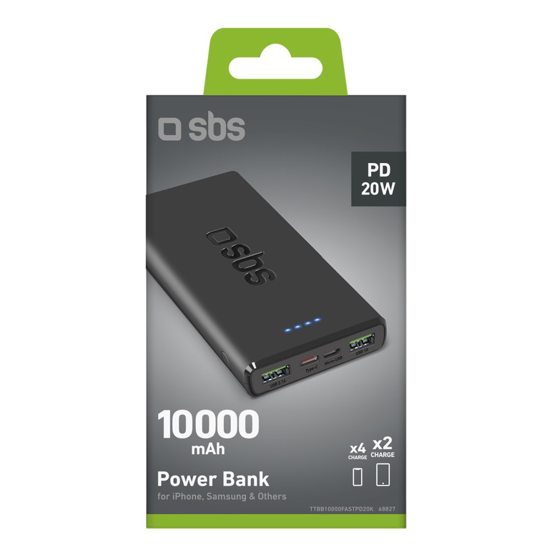 Powerbank 10000 mAh Power Delivery 20W – czarny