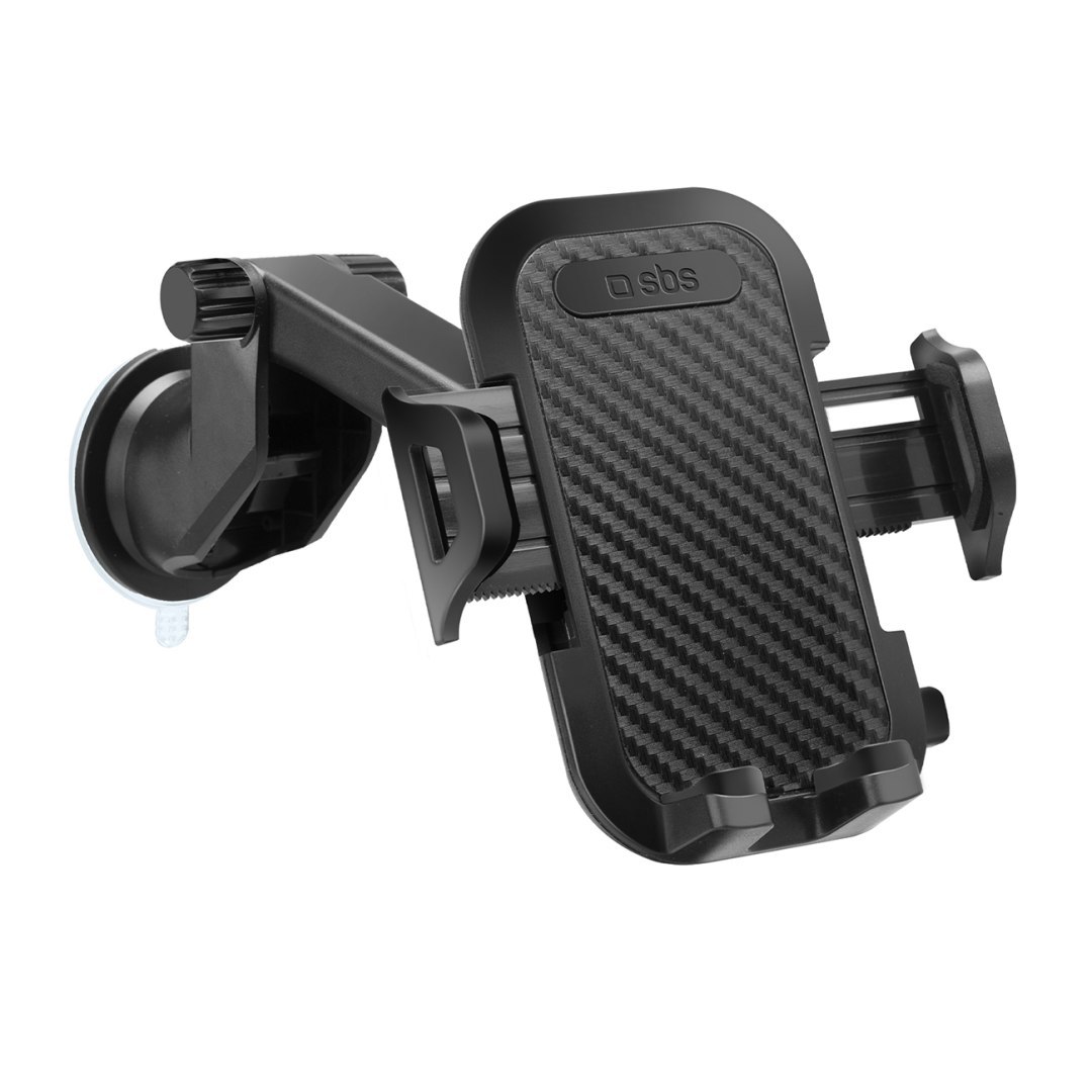 Uchwyt samochodowy na smartfona teleskopowy z przyssawką – czarny Uchwyt samochodowy na smartfona teleskopowy z przyssawką – czarny