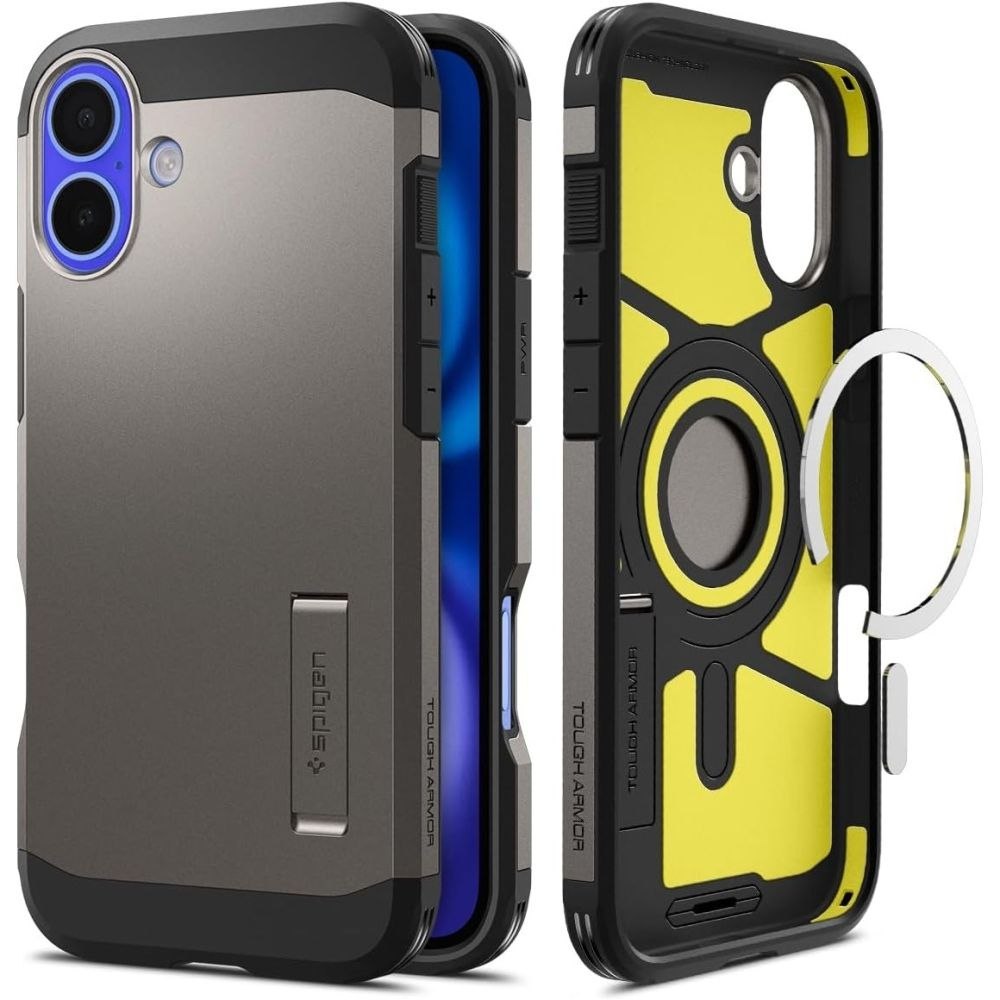 Etui Tough Armor MagSafe z podstawką na iPhone 16 – gunmetal Etui Tough Armor MagSafe z podstawką na iPhone 16 – gunmetal