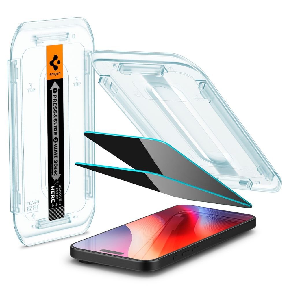 Szkło hartowane prywatyzujące z ramką montażową na iPhone 16 Pro Max – 2 szt. Szkło hartowane prywatyzujące z ramką montażową na iPhone 16 Pro Max – 2 szt.