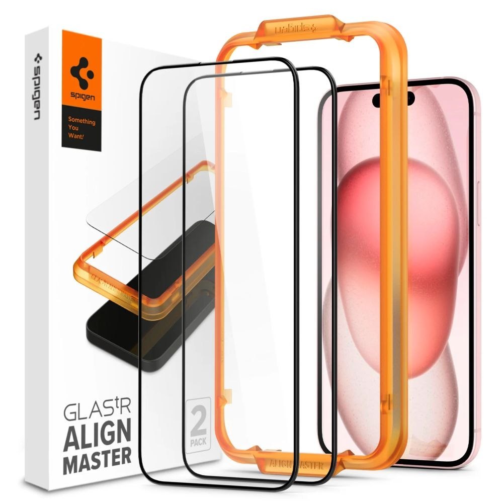 Szkło hartowane ochronne na iPhone 15 Plus ALM Glass FC – czarne 2 szt.