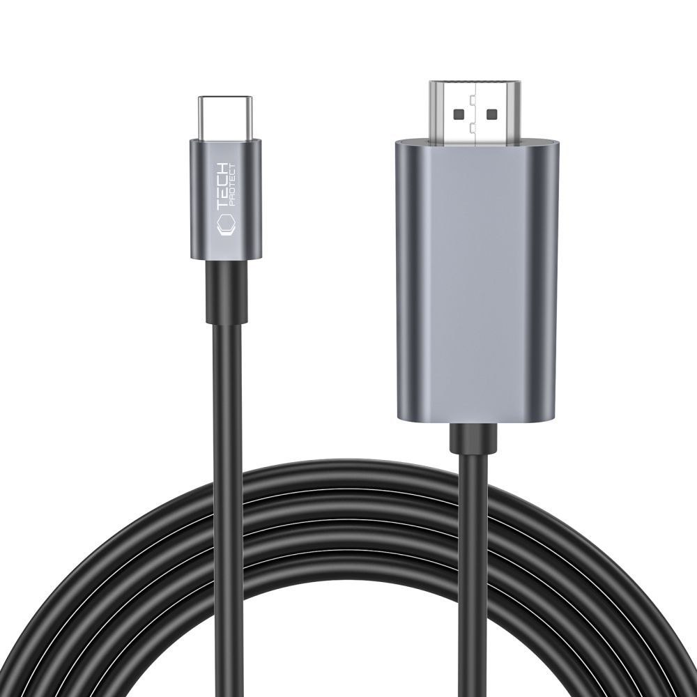 Kabel przewód USB-C – HDMI 4K 60Hz 2m – czarny Kabel przewód USB-C – HDMI 4K 60Hz 2m – czarny