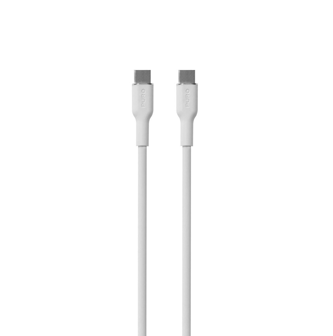 Kabel przewód silikonowy USB-C 60W 1.5m – biały