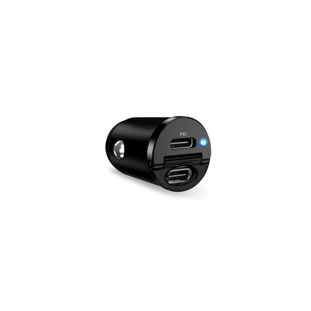 Ładowarka samochodowa 2 x USB-C 30W PD – czarna Ładowarka samochodowa 2 x USB-C 30W PD – czarna