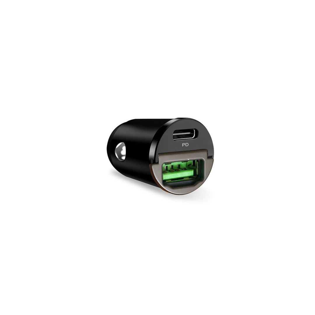 Ładowarka samochodowa USB-C USB-A PD – czarna Ładowarka samochodowa USB-C USB-A PD – czarna