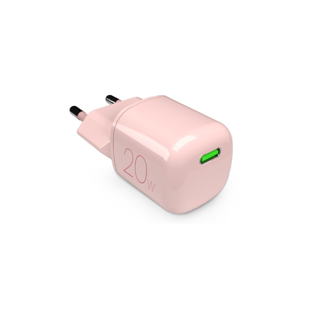 Ładowarka sieciowa USB-C GaN 20W – różowa