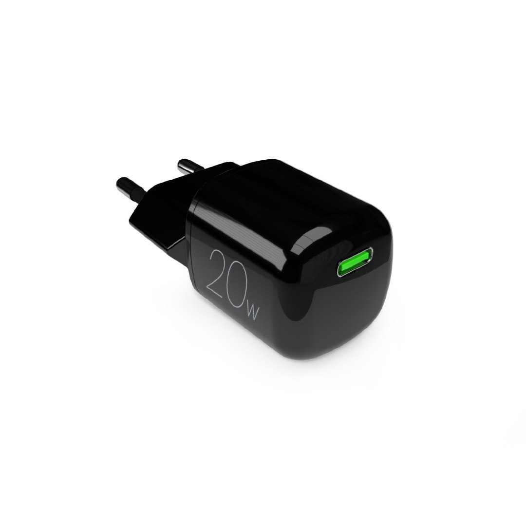 Ładowarka sieciowa USB-C GaN 20W – czarna