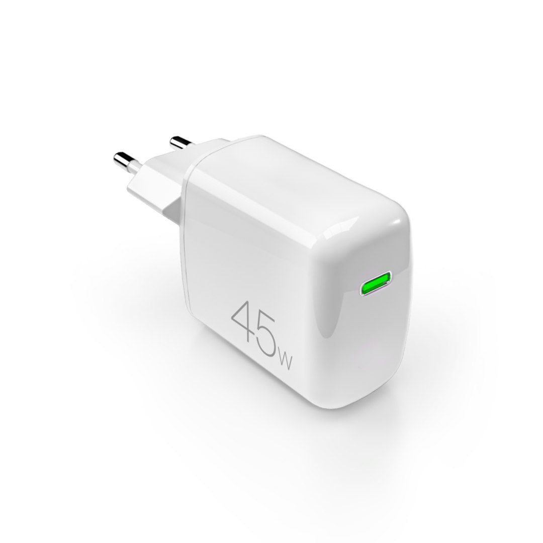 Ładowarka sieciowa USB-C PD GaN 45W – biała Ładowarka sieciowa USB-C PD GaN 45W – biała