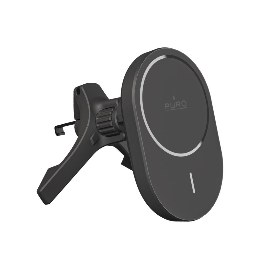 Uchwyt samochodowy do telefonu z ładowarką Qi2 MagSafe 15W – czarny