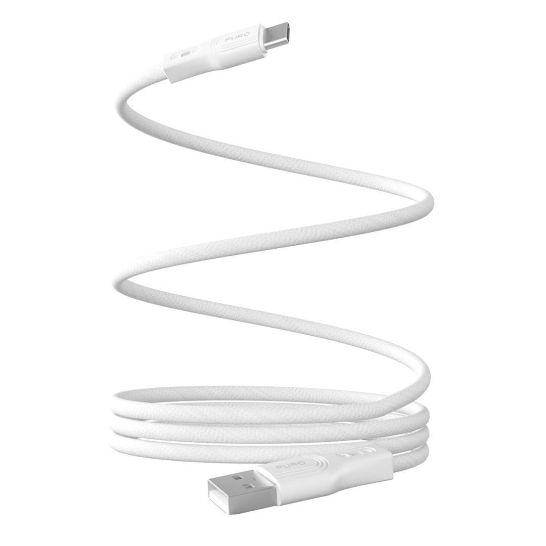 Kabel przewód magnetyczny USB-A – USB-C 10W 1m – biały