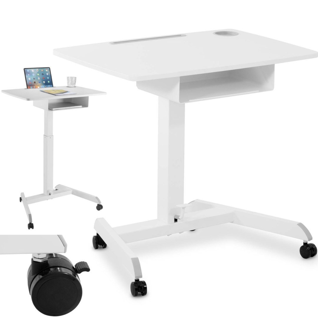 Stolik stojak pod laptopa odchylany regulowany z półką 80 x 56 cm 760 – 1130 mm