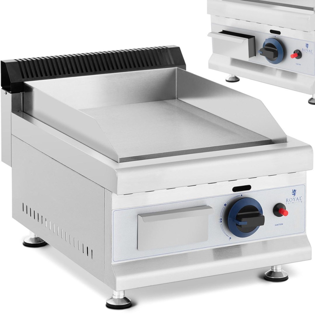 Grill gazowy gładki nastawny na gaz Propan-Butan 0,05 bar 35 x 40 cm 3000 W Grill gazowy gładki nastawny na gaz Propan-Butan 0,05 bar 35 x 40 cm 3000 W