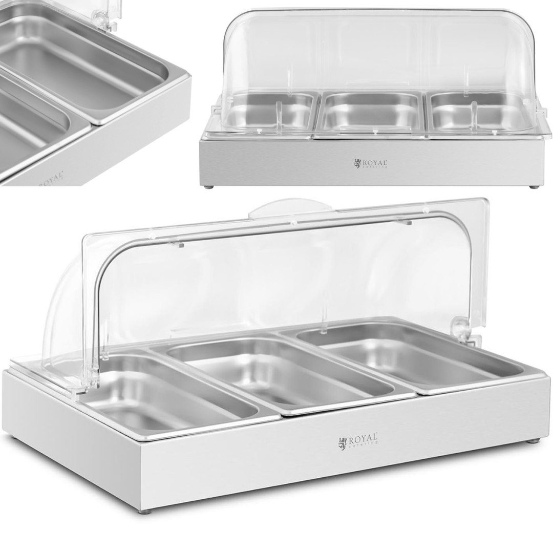 Witryna bufetowa śniadaniowa z pokrywą rolltop 3x GN 1/3 3x 2,6 l Witryna bufetowa śniadaniowa z pokrywą rolltop 3x GN 1/3 3x 2,6 l