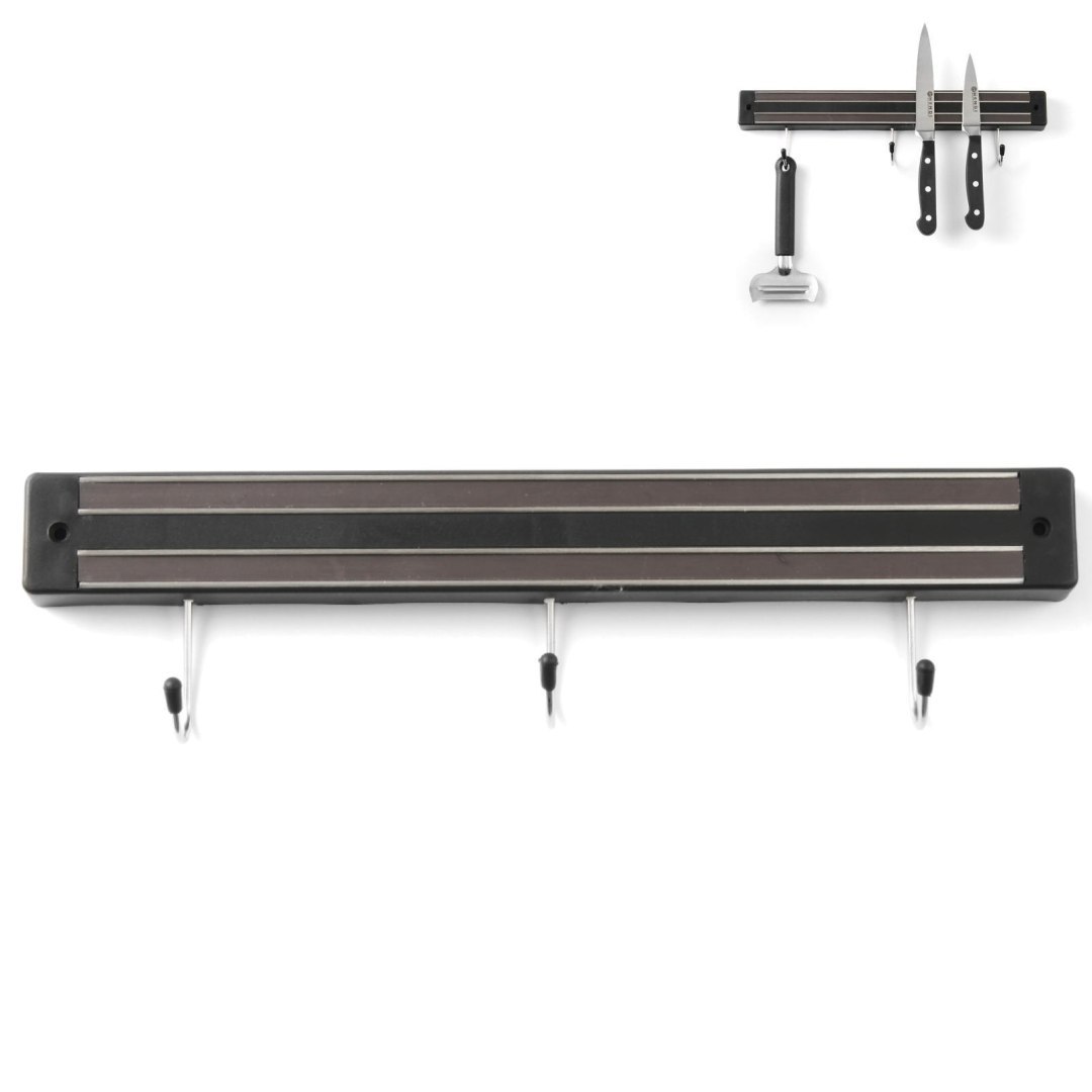 Listwa magnetyczna na noże z haczykami dł. 300 mm – Hendi 820209 Listwa magnetyczna na noże z haczykami dł. 300 mm – Hendi 820209