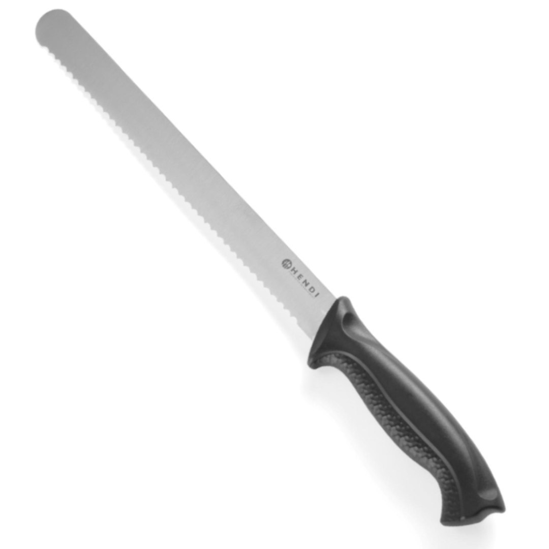 Profesjonalny nóż do chleba ciasta czarny HACCP 250 mm – Hendi 843000