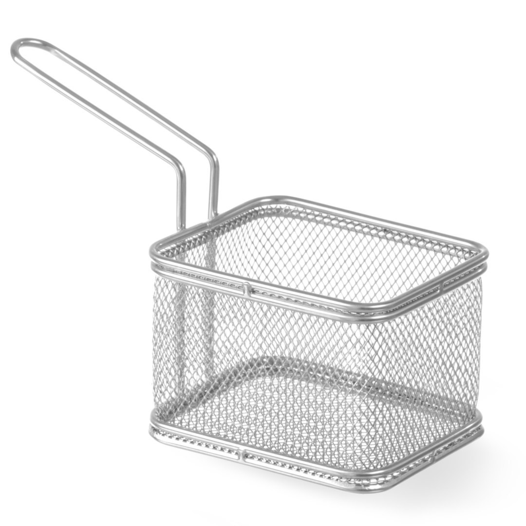 Koszyk miniaturowy do smażonych przekąsek stal nierdzewna 100x80x75mm – Hendi 426425