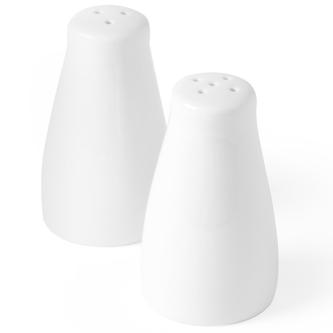 Zestaw do przypraw solniczka i pieprzniczka biała porcelana – Hendi 786413