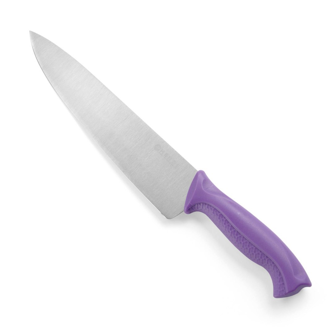 Nóż kuchenny szefa kuchni HACCP dla alergików 385mm – fioletowy – HENDI 842775