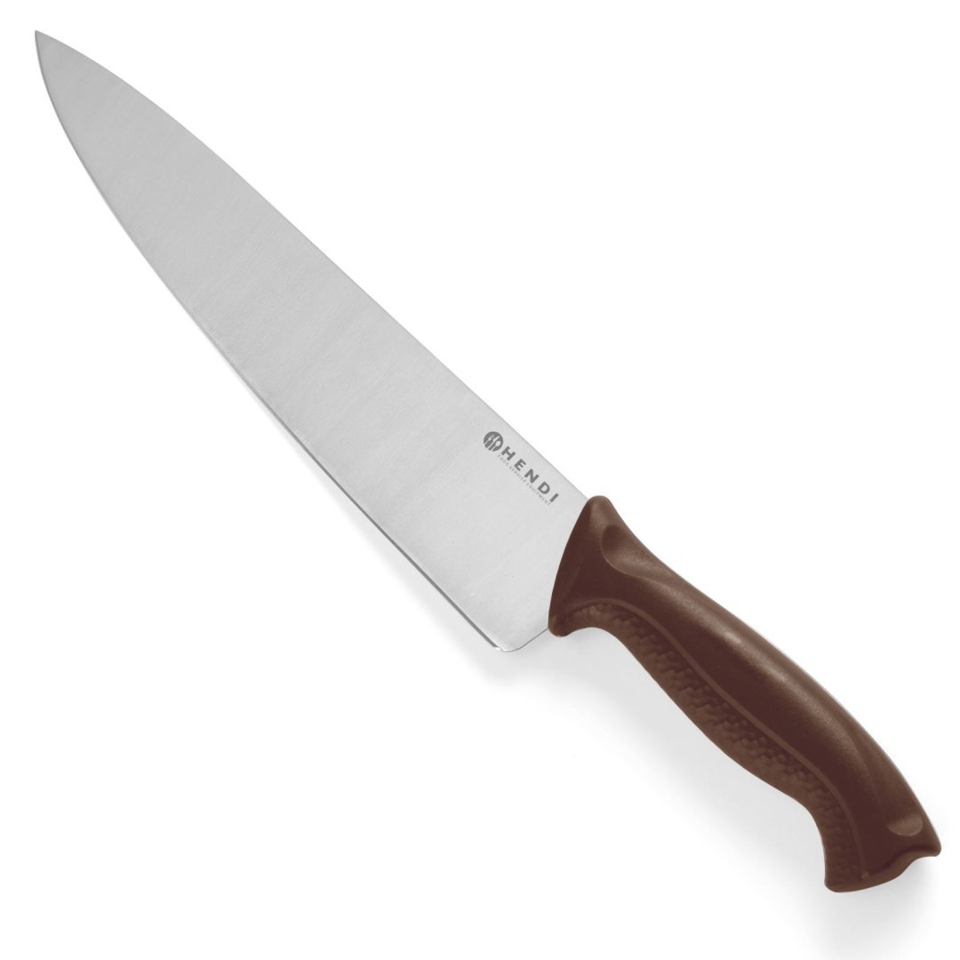 Nóż kucharski do wędlin i gotowanych mięs HACCP 385mm – brązowy – HENDI 842799