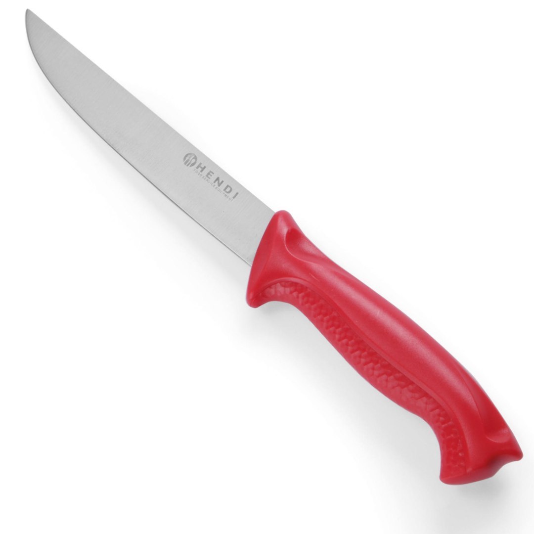 Nóż rzeźniczy HACCP do surowego mięsa 290mm – czerwony – HENDI 842423 Nóż rzeźniczy HACCP do surowego mięsa 290mm – czerwony – HENDI 842423