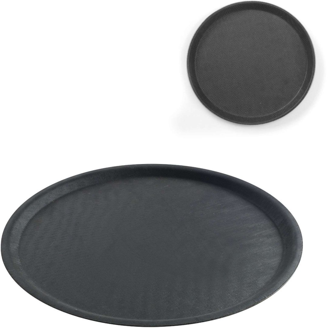 Taca kelnerska antypoślizgowa okrągła śr. 28cm – czarna Taca kelnerska antypoślizgowa okrągła śr. 28cm – czarna