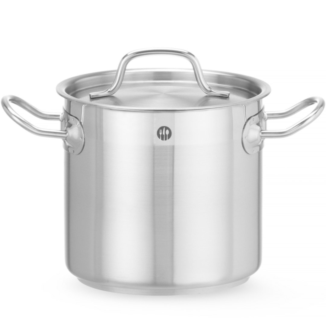 Garnek wysoki Profi Line z pokrywką dno Sandwich 70 l śr. 450 x 450 mm – Hendi 832929 Garnek wysoki Profi Line z pokrywką dno Sandwich 70 l śr. 450 x 450 mm – Hendi 832929