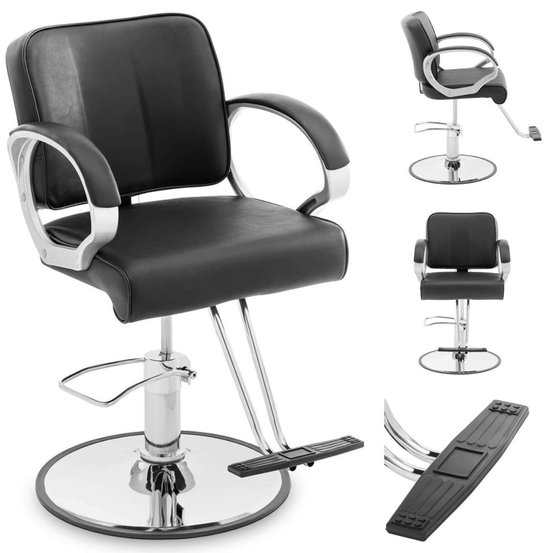 Fotel fryzjerski barberski kosmetyczny z podnóżkiem Physa HOVE – czarny Fotel fryzjerski barberski kosmetyczny z podnóżkiem Physa HOVE – czarny