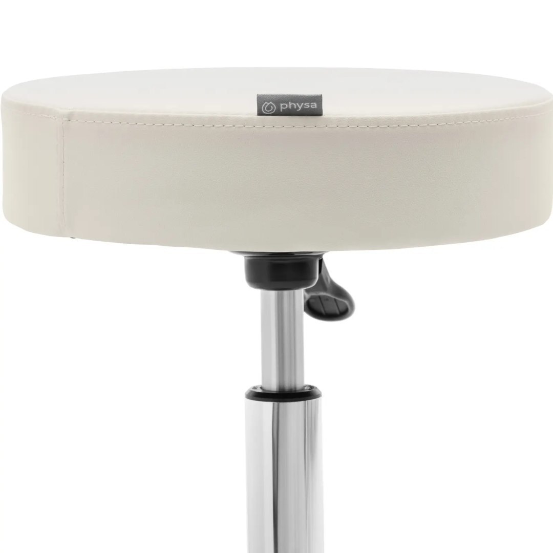 Taboret stołek hoker kosmetyczny na kółkach do 150 kg WORCESTER – beżowy Taboret stołek hoker kosmetyczny na kółkach do 150 kg WORCESTER – beżowy