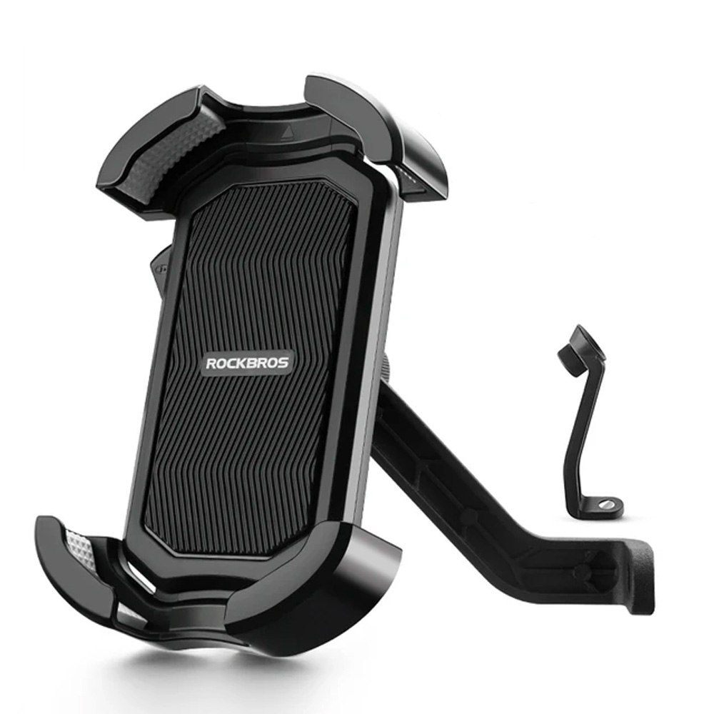 Uchwyt motocyklowy na telefon mocowany na lusterko – czarny