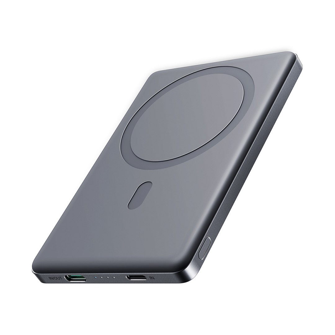 Powerbank 5000mAh USB-C 20W PD i ładowaniem indukcyjnym 15W – szary Powerbank 5000mAh USB-C 20W PD i ładowaniem indukcyjnym 15W – szary