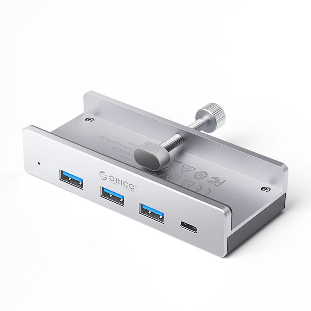 Hub MH4PC montowany na zacisk USB-C / USB-A USB-C – srebrny