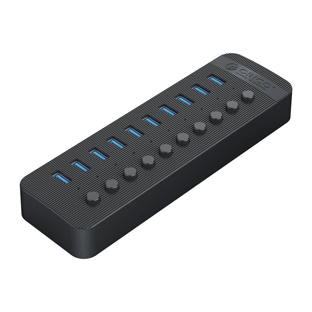Hub CT2U3-10AB z włącznikami 10x USB-A – czarny Hub CT2U3-10AB z włącznikami 10x USB-A – czarny