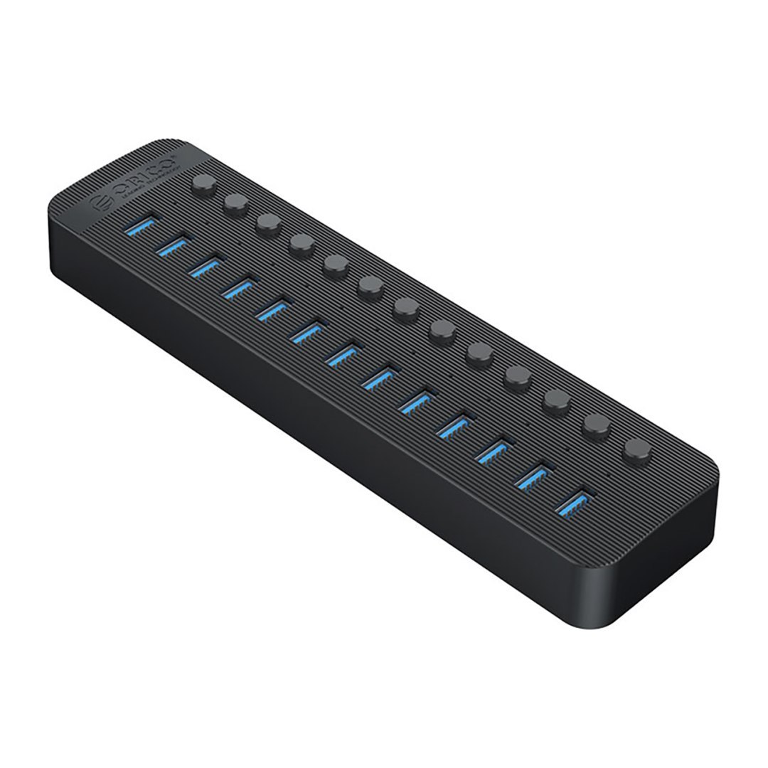 Hub CT2U3-13AB z włącznikami 13x USB-A – czarny
