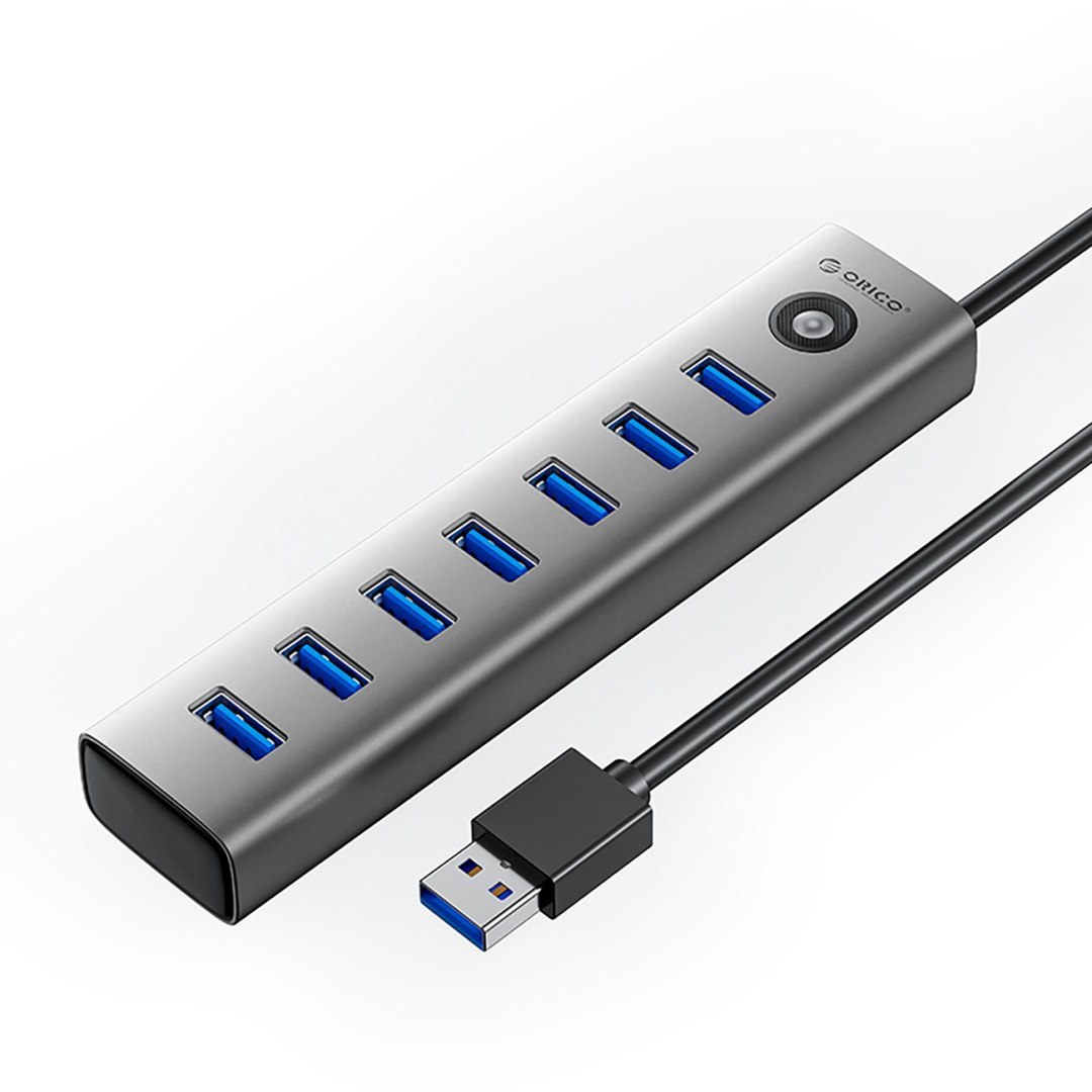 Hub CL7U-U3 rozdzielacz 7x USB-A USB-C 5V 3A 1m – szary Hub CL7U-U3 rozdzielacz 7x USB-A USB-C 5V 3A 1m – szary