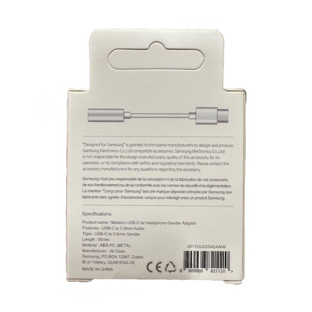 Adapter do słuchawek Samsung DAC USB-C – mini jack 3.5mm – biały Adapter do słuchawek Samsung DAC USB-C – mini jack 3.5mm – biały