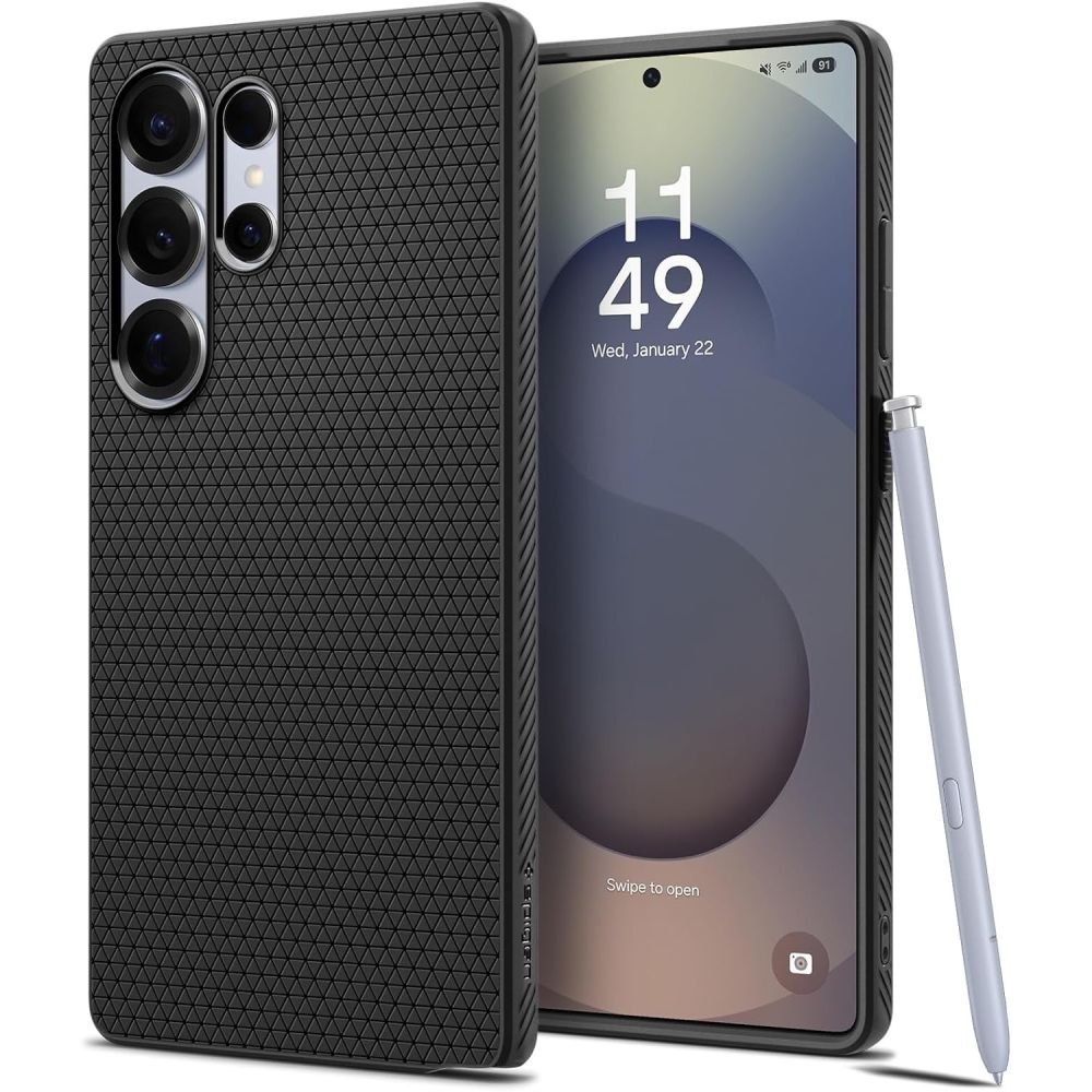 Etui pokrowiec na Samsung Galaxy S25 Ultra Liquid Air – czarne Etui pokrowiec na Samsung Galaxy S25 Ultra Liquid Air – czarne