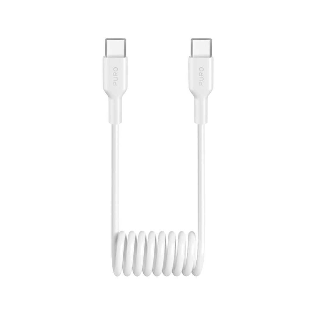 Kabel przewód spiralny USB-C 25W 1m – biały